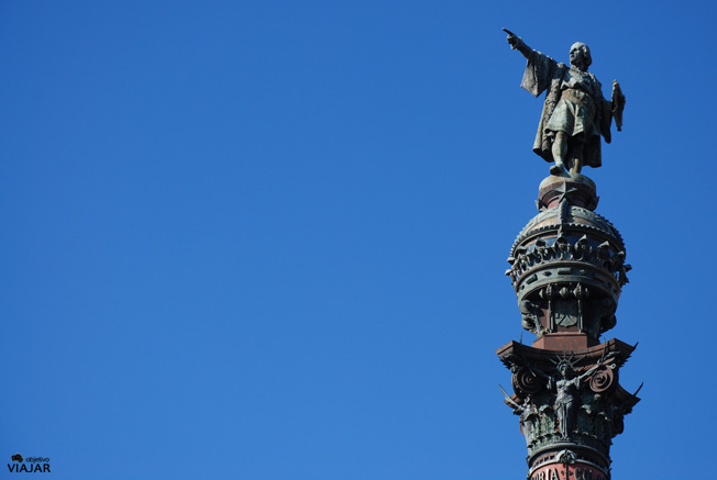 Detalle del Monumento a Colón. Barcelona
