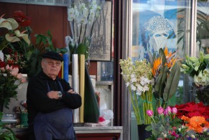 Vendedor de flores en La Rambla. Barcelona