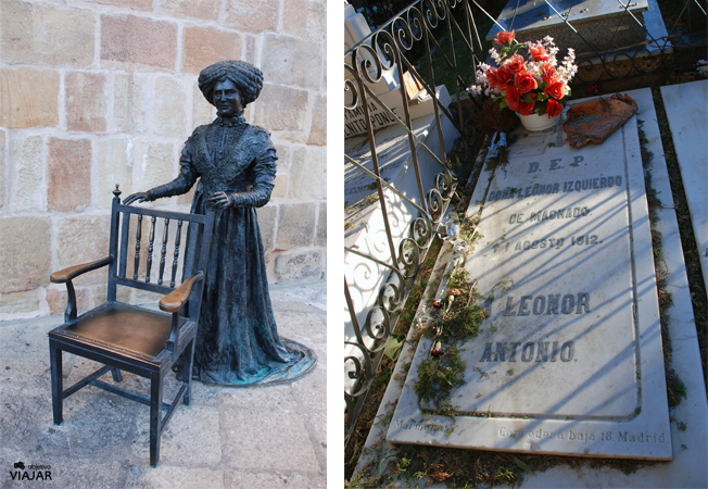 Estatua y tumba de Leonor Izquierdo. Soria