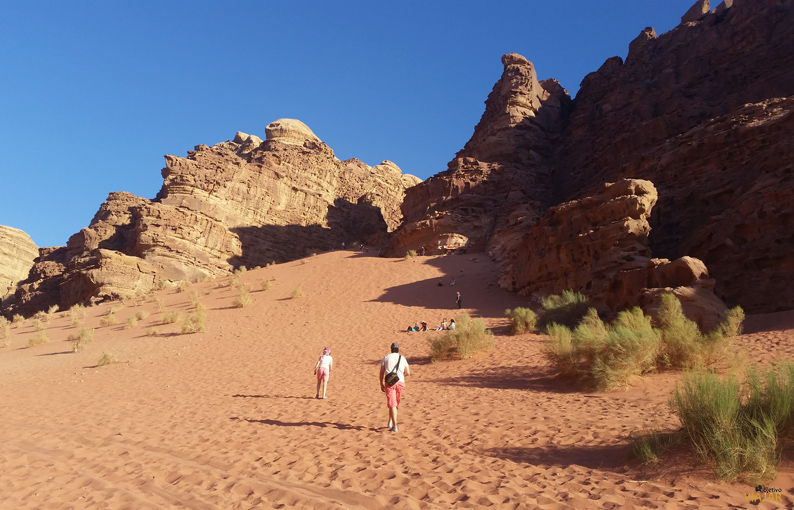 La arena rojiza de Wadi Rum. Jordania