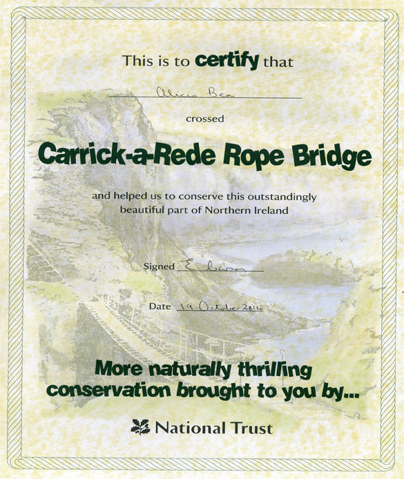 Certificado National Trust