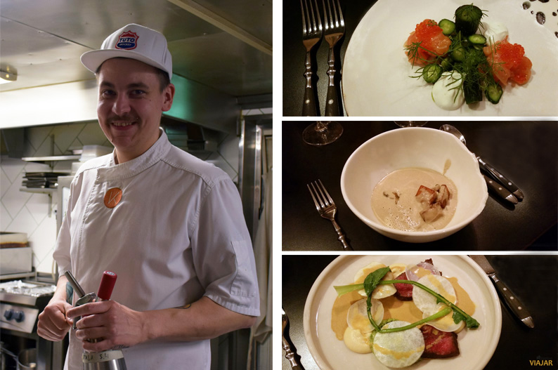 El chef Erik Mansikka y sus creaciones en el restaurante Kaskis. Turku