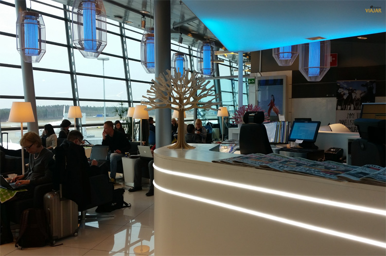 Sala VIP de Finnair. Aeropuerto de Helsinki-Vantaa