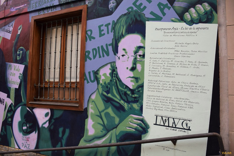 Detalle de La luz de la Esperanza. Murales de Vitoria-Gasteiz